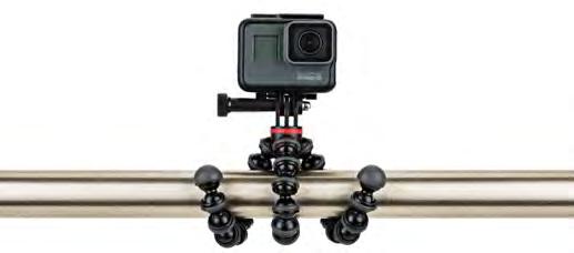 Designed for GoPro and other pin-joint mounted action cameras.