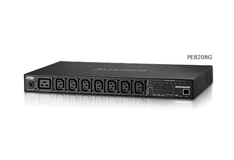 PE8208 20A/16A 8-Outlet 1U Outlet-Metered & Switched eco PDU 8 outlets 20A (UL derated 16A) / 16A Outlet Power Measurement The PE8208 eco PDU is intelligent PDUs that contains 8 AC outlets and is