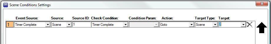 Conditions are checked in the order they appear in the Scene Conditions Settings panel, i.e. top condition first.
