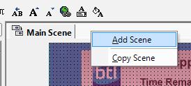 Scrolling using scene stacking is vertical only. Scene Stacking is turned on or off at Project level or at Page level but can also be configured at page level.