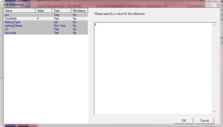 Solution Explorer dialogue menu. This will open the Set Reference dialog. Click on TotalMark.