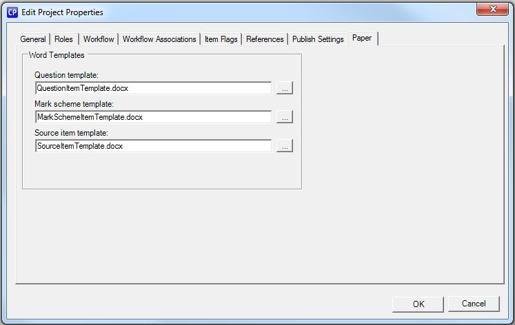 Uploading Item Templates for Paper-Based Content You can upload Word documents to use as a template for each of the following items: Page (Question) Items Mark Scheme Items Source Items.