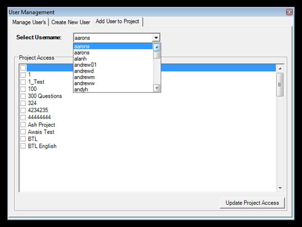 Add User to Project You can use the Add Users to Project tab to give ContentProducer project access to Users.