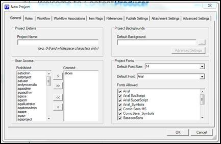 Project Backgrounds You can setup project backgrounds: when creating a project by