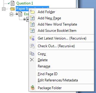 When you create a Folder or Page at this level, it will be created in the root location of the Project, so it wouldn t be within another existing folder.