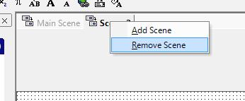 Adding Scenes To add an extra scene to a page, right-click on the tab for the Main Scene (located above the working area window), and select Add Scene from the context menu.