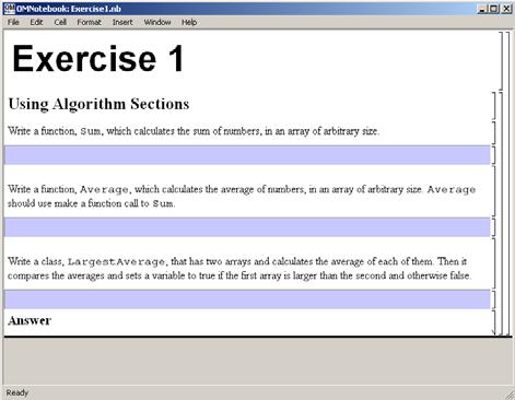Exercises and Answers in OMNotebook DrModelica 11 Some OMNotebook Commands (see also OpenModelica Users Guide) Shift-return (evaluated a cell) File Menu (open, close, etc.