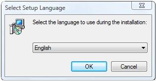 Select your language and click on the button OK to proceed to the welcome dialog and click the button