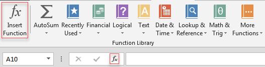 Chapter 4 Working with Functions and Formulas Using Functions in Excel I. Inserting Functions To insert a function: 1.