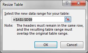 Next, select a table style from the drop down menu and the Format as Table dialogue will appear. 4.