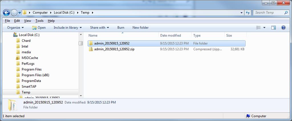 data and a zip file which contains the Call Manifest and all