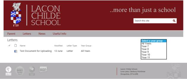 Useful Bits You can return to the Parent Portal home page by simply clicking on the school logo On the Letters