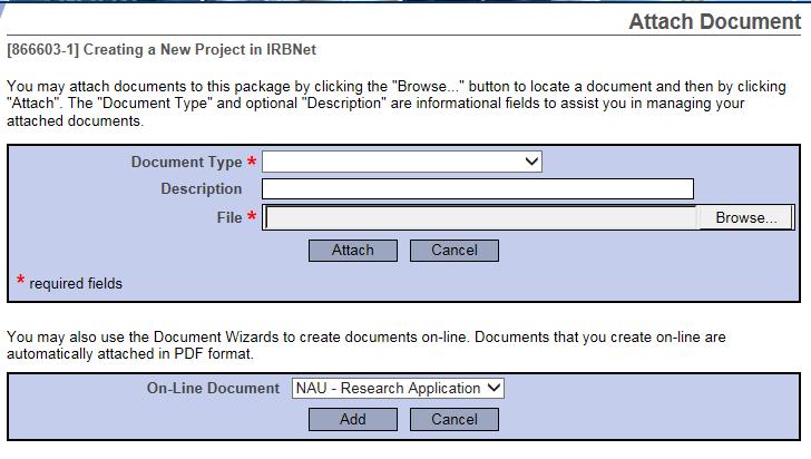 Attach Document Select