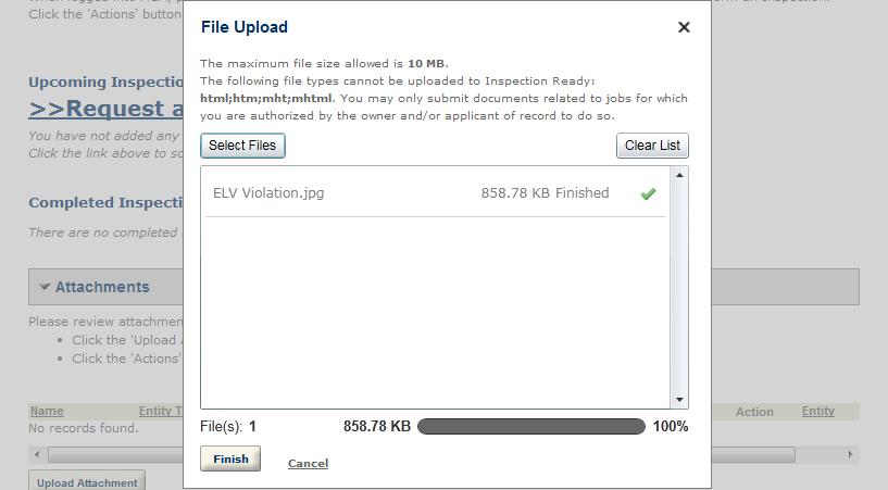 8. Once the file has uploaded, click