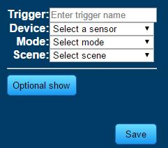 Step 4. Create trigger via web. a. Click Create a Trigger and name new trigger. b. Select a Z-Wave device for this trigger. c.