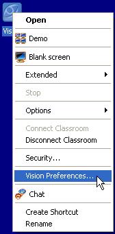 24 Setting Up Vision in the Classroom Configure Vision for Wireless Networks Vision contains settings to optimize your Classroom connection depending upon your type of network.