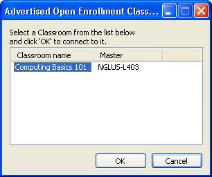 configured to use Open Enrollment. Students see the invitation in the system tray.
