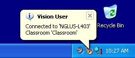 Open Enrollment Classrooms window that lists your class and computer name.