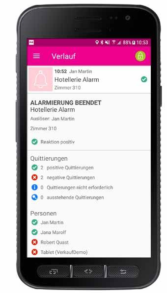 Real-time Monitor The status of alerts that have been triggered is displayed in real-time. The user can see at a glance who has received and acknowledged the alert.