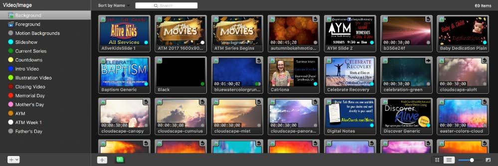 At the bottom of the service flow you will generally see the video bin open and smaller than as displayed here.