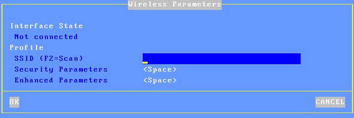 Setting-Up the Terminal The [Wireless Parameters] box is the following: This box allows the wireless profile to be set-up (only one profile) Note: when the wireless interface is connected a