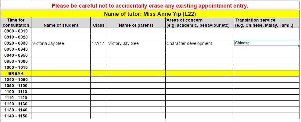For CCA matters, please refer to the tab under either `Sports or `Performing Arts.