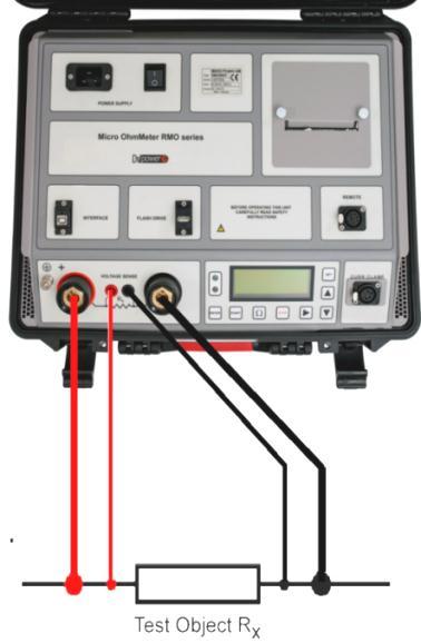 Single Test The RMO200G instrument generates a filtered (true) DC current and output it in an automatically regulated current ramp.