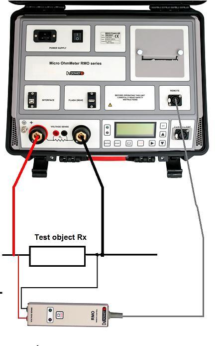 Provided that, for a series of tests, the same test current is fed through the test object, multiple measurements can be carried out with the RMO Remote Control Unit.
