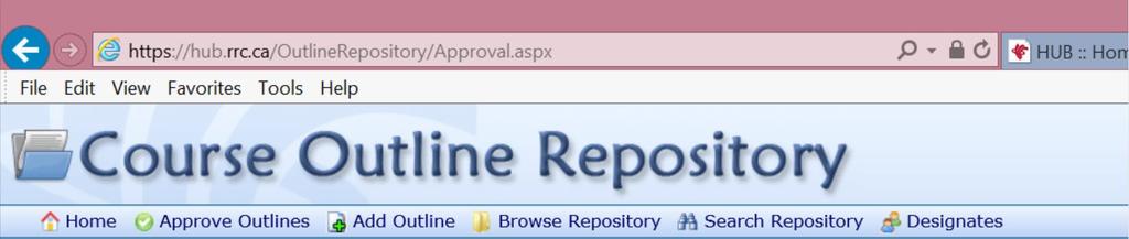 (Fig. 10). Fig. 10 2. Go to the Course Repository home page and click Approve Outlines (Fig. 11).