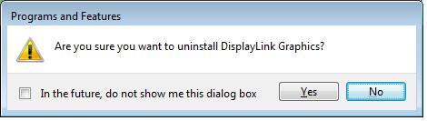 driver, please take these steps: Uninstall the DisplayLink Driver 1.