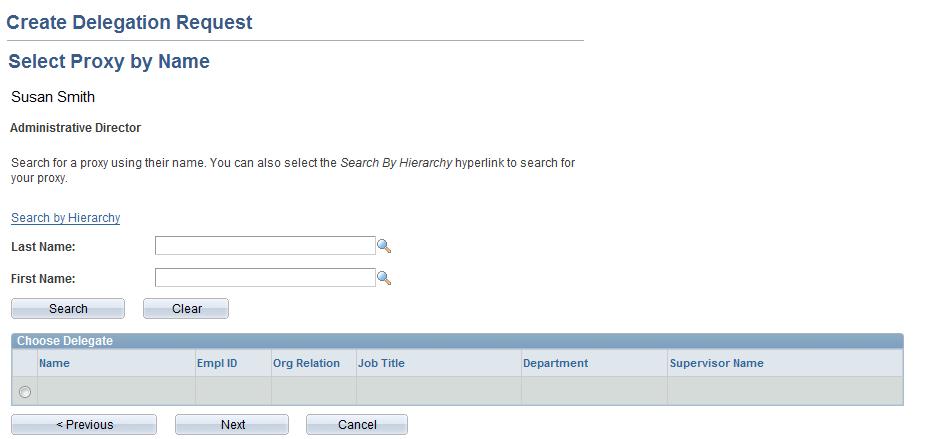 By default, a list of direct reports will be available for selection.