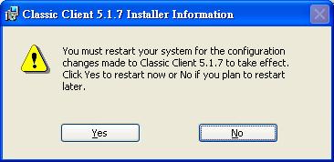 7. After the installation, a warning message will be popped up and you are