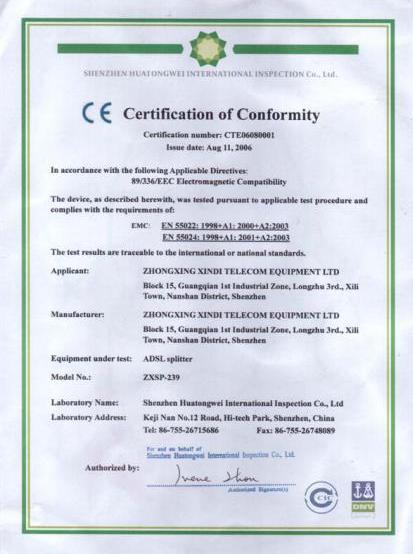 Honor & Certifications SINDi has passed the ISO9001 quality