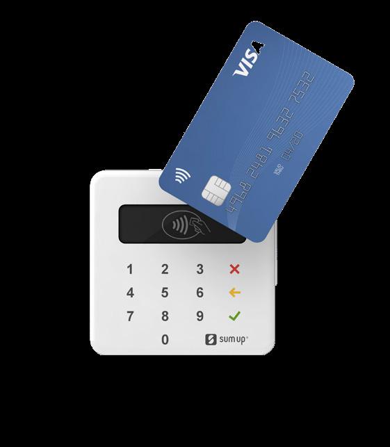 With the SumUp Air mobile card terminal, your customers can offer cashless, wireless and contactless payments, all for an attractive price with no