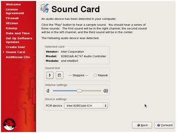 8. This step is about configuration of your Sound Card, choose a sound device and then