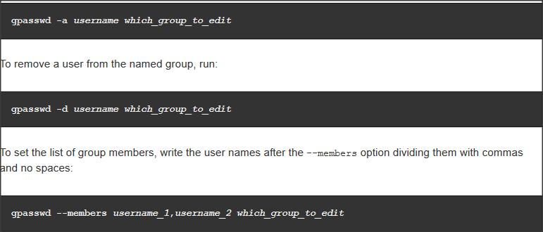 Attaching Users to Groups If you want to add an existing user to the named group,