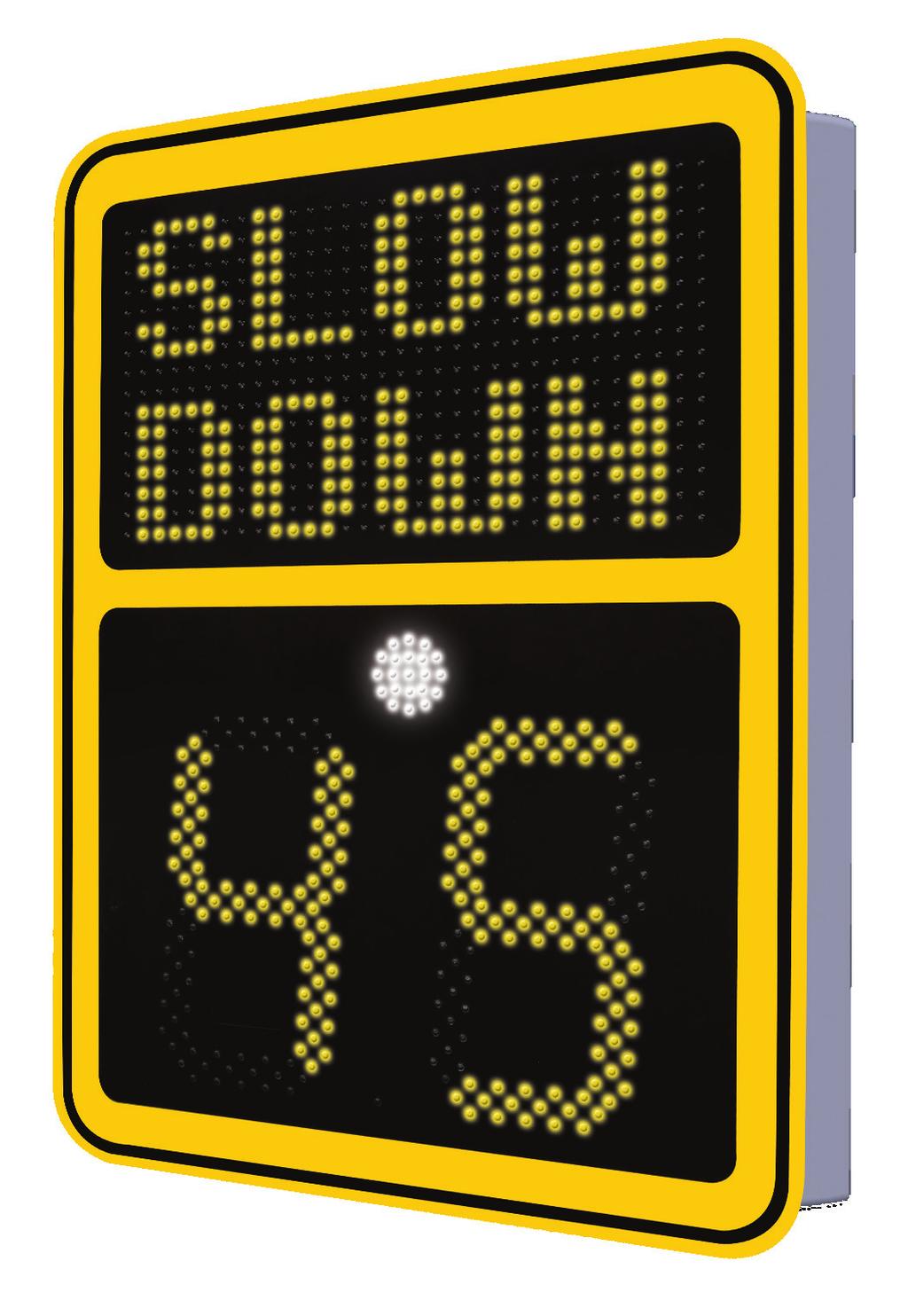 Compatibility Warranty 2 Years MUTCD compliant full matrix radar sign with two rows of customizable text and 15 digits Message displayed can be determined by driver speed Allows for animated text or