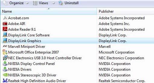 4. Uninstall the Driver Uninstall the DisplayLink Driver