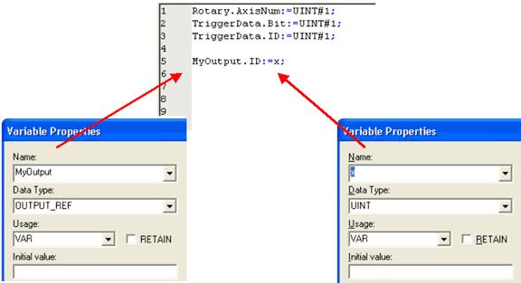 Data Type Declaration TYPE (* Inputs and outputs are referenced via a variable of the type
