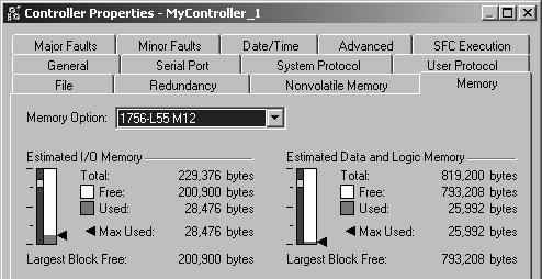 CompactLogix Controller Revision 13 5 Table 1 Enhancements Enhancement: Estimate Memory Information Offline View Memory Information Online To estimate how much controller memory your project