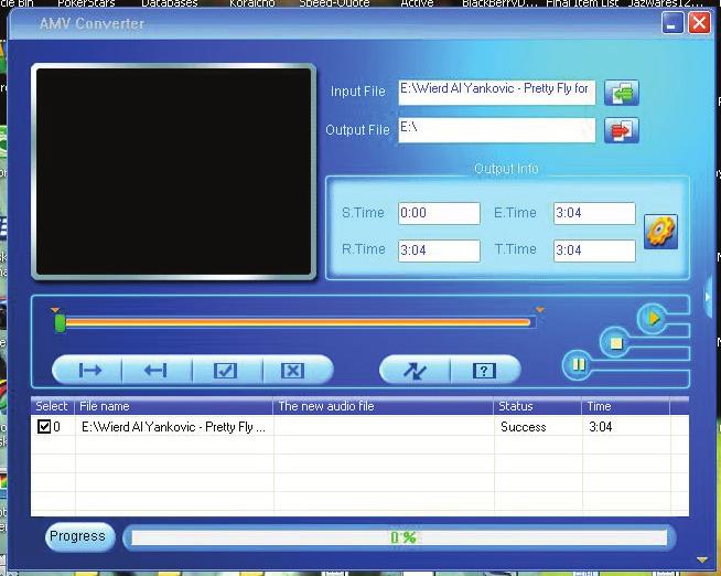 Conversion Software CD: Convert Video Files into AMV Files User can convert video files into AMV files using the supplied conversion software. 1. Run the supplied program SETUP MP3 PLAYER UTILITIES 4.