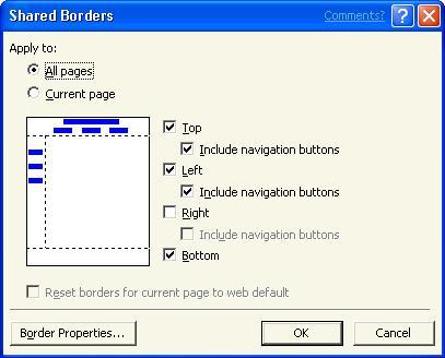 Using Shared Borders for Navigation The ease of Web page creation is enabled by FrontPage Server Extensions on the Web server.