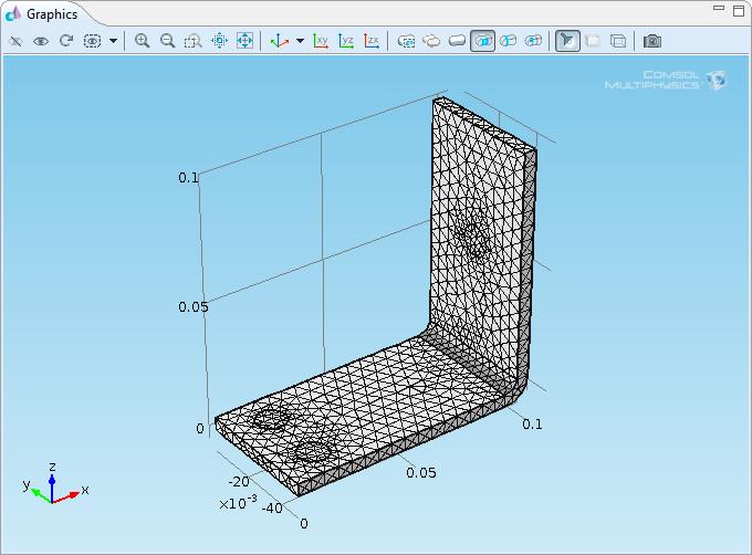 4 Click the Build All button in the Size settings window to create the mesh as in this figure: STUDY 1 To run a simulation, in the Model Builder, right-click Study 1 and choose Compute. Or press F8.