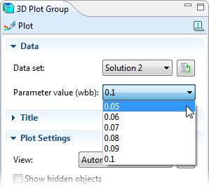 2 In the 3D Plot Group settings window, select Solution 2 from the Data set list.
