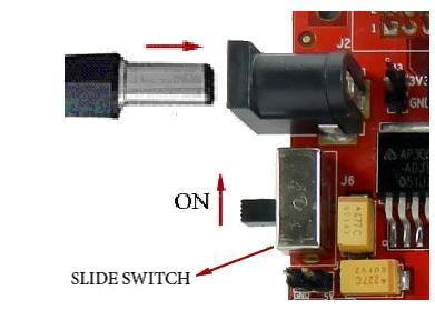 A slide switch is provided for power ON/OFF control.