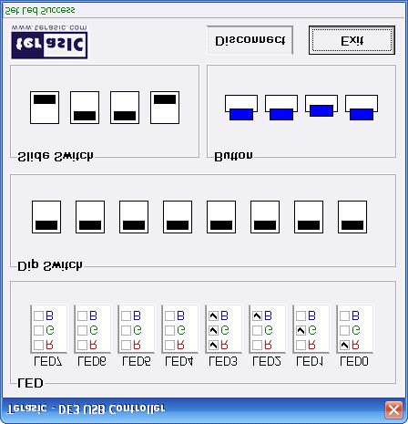 In the host computer, a test program named DE3_UsbControl.exe is used to communicate with DE3, as shown in Figure 5.9.