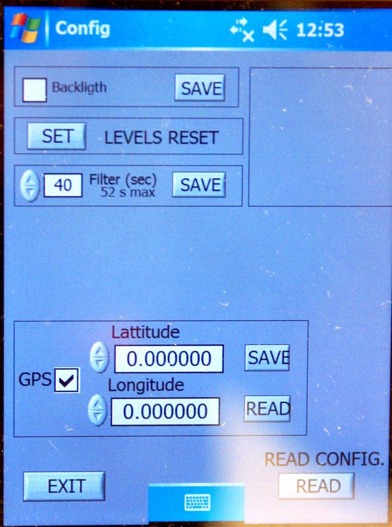 CONFIG SCREEN BACKLIGHT Checkbox Control: To turn the Meter LCD Display backlight on, check this box and press SAVE button.