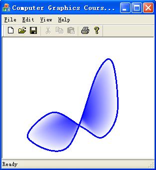 Tips: The following code constructs a complicated region using two spline curves using namespace Gdiplus; Graphics graphics( pdc->m_hdc ); Pen pen(color::blue, 3); Point point1( 50, 200); Point