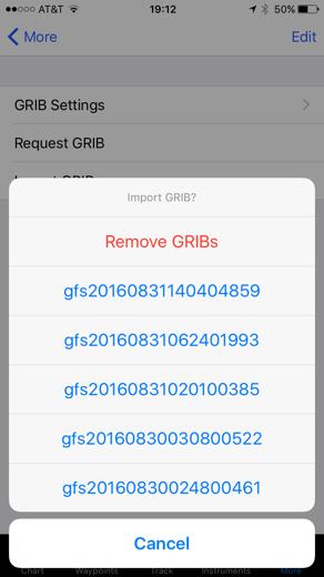 .." " Alternatively, the Import GRIB button will show available GRIBS tied to X-Traverse account After requesting a GRIB, it will take approximately one minute before the GRIB is available Once a