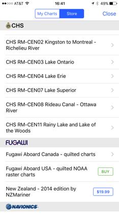 Charts Page My Charts shows a list of all charts that are available to be used These include the preinstalled NOAA Charts that are made available for free to all users And,